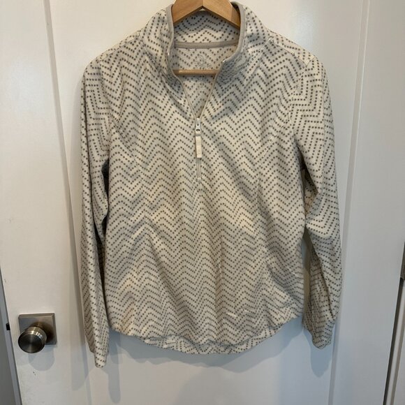 Made for a life 3/4 zip white with gray poka dots pullover - Picture 1 of 6